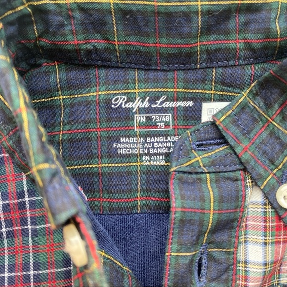 NWT Ralph Lauren Baby Plaid 100% Cotton Poplin Fun Coverall One Piece 9 Months - Picture 4 of 11